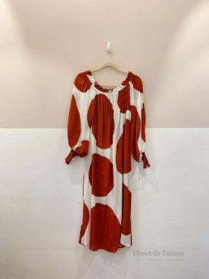 Vestido Midi Estampado Mapa | Tam: 38