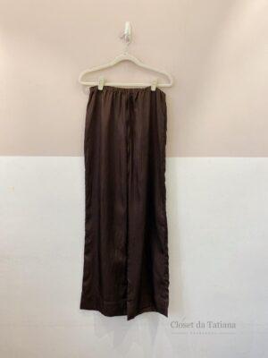 Calça Acetinada Marrom Renner | Tam: P
