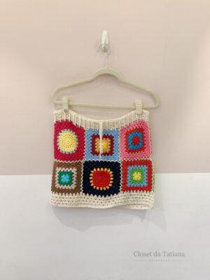 Minissaia Crochet Colorida | Tam: P