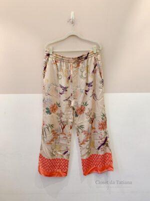 Calça Acetinada Estampada Zara | Tam: GG