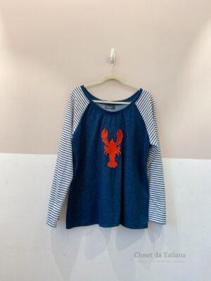 Blusa Moletom Azul Manga Varal | Tam: GG