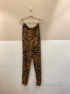 Calça Acetinada Animal Print Zara | Tam: P