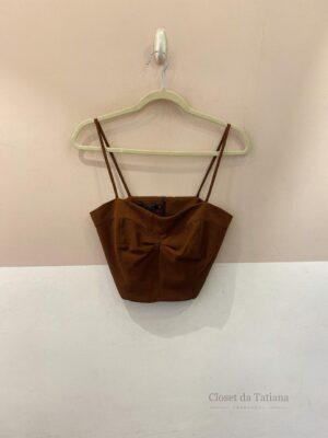 Cropped Marrom Luska | Tam: PP