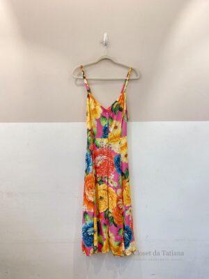 Vestido Midi Floral Colorido Farm | Tam: G