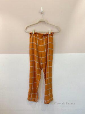 Calça Grid Laranja Maria Filó | Tam: P