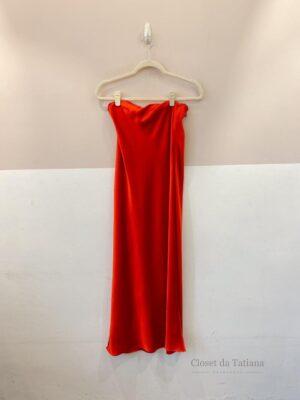 Vestido Sem Alça Acetinado Zara | Tam: P