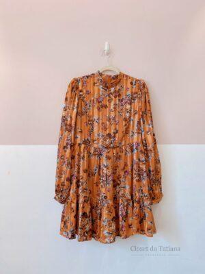 Vestido Curto Floral Marrom | Tam: G
