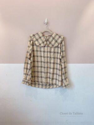 Camisa Bege Grid Nanaminze | Tam: PP