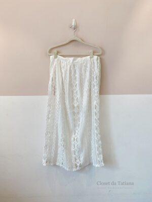 Saia Longa Branca Renda Batiche | Tam: M