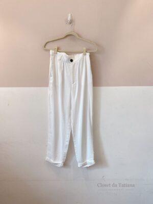 Calça Branca Cós Clochard Zara | Tam: P