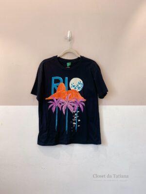 T-Shirt Preta Silk Farm | Tam: P