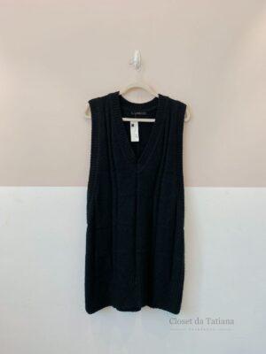 Colete Preto Tricot Animale | Tam: G